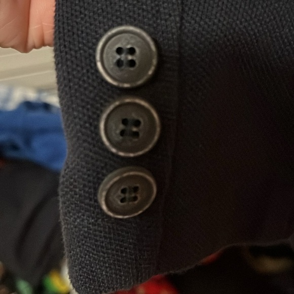 Navy Blue Blazer with Button Closure - Picture 9 of 10